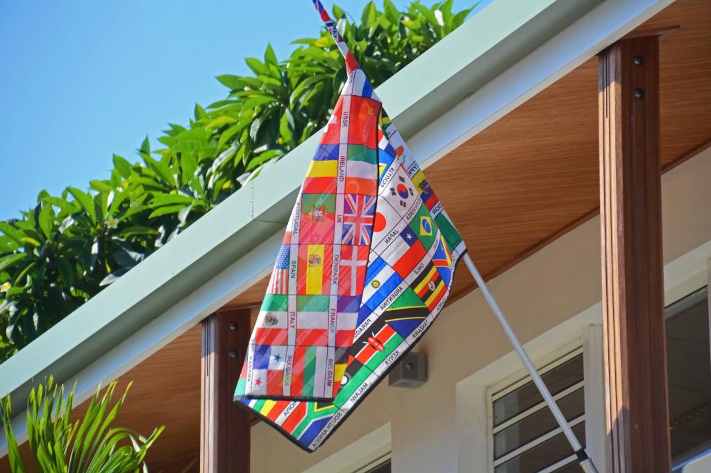 World flag showing different countries flags, represent world languages and what languages like Acholi sound like